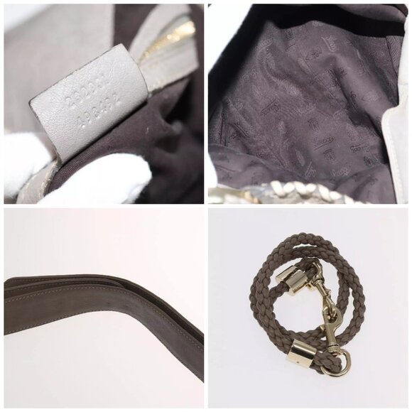 GUCCI Shoulder Bag Leather 2way Gray Silver 232931 Auth - Picture 15 of 16